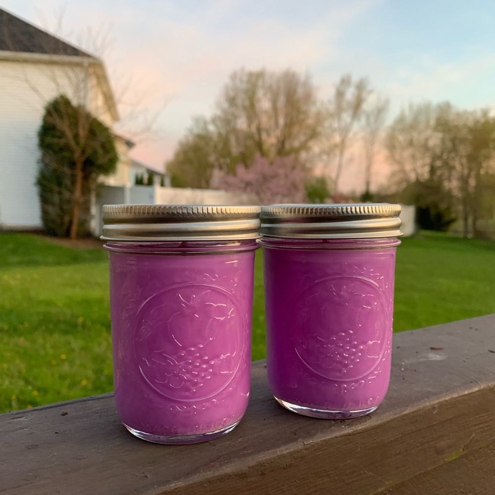 Homemade lavender soy wax candles